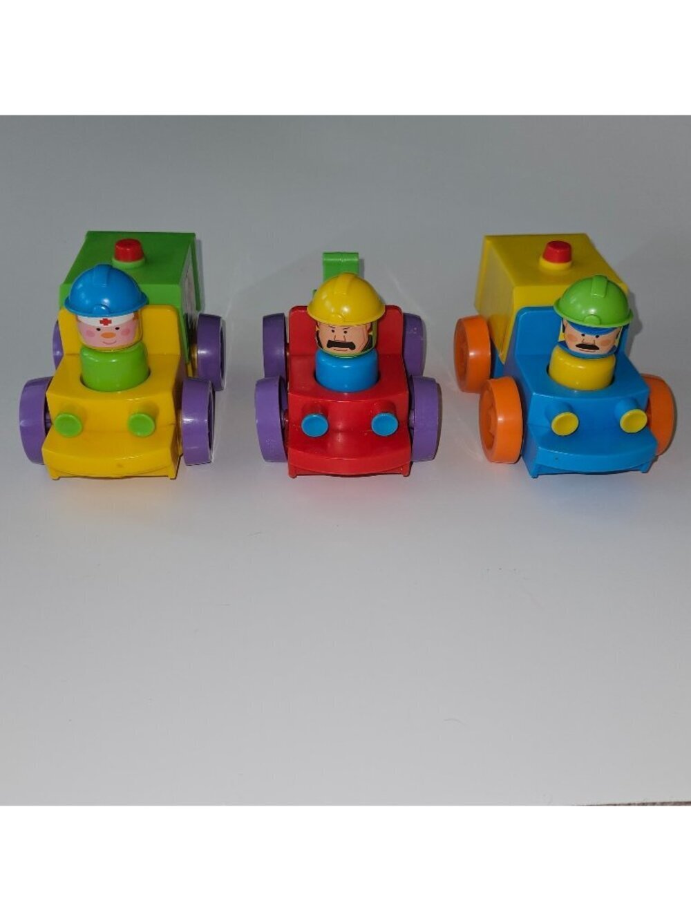 3 VTG Fun Time Toys Emergency Vehicle Figures Lot Ambulance Police Car Firetruck